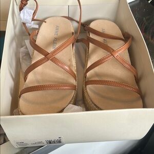 Anne Klein Tan Minimalist Sandals